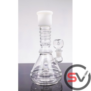 DONUT CHAMBER GLASS WATER PIPE 9inch